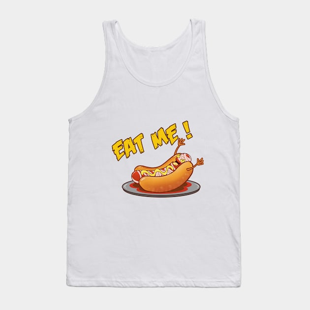 Eat Me! B-bloody Hotdog Tank Top by chomm13